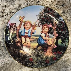 Hummel Decorative Plate with Blue and Red Accents